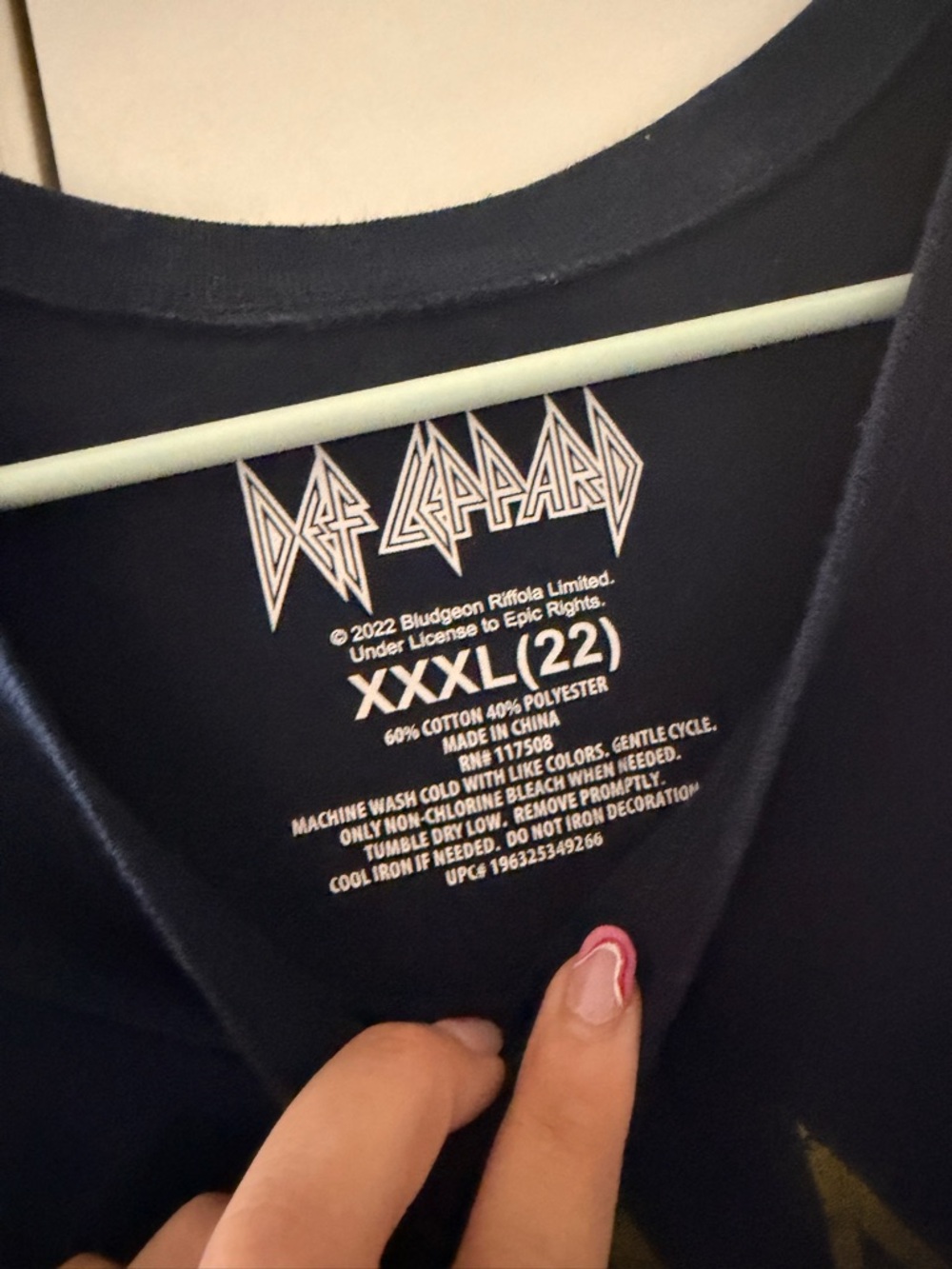 Def Leppard Graphic Mixed-Print Tunic — Navy, Black & White - Picture 5 of 7